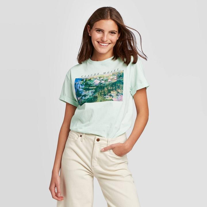 Women's Claude Monet Short Sleeve Graphic T-shirt - Fifth Sun (juniors') - Blue Glacier