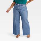 Women's High-rise Wide Leg Jeans - Ava & Viv Blue Denim