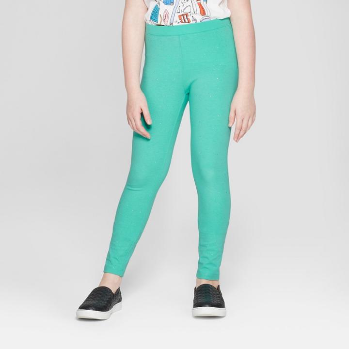 Girls' Sparkle Leggings - Cat & Jack Green
