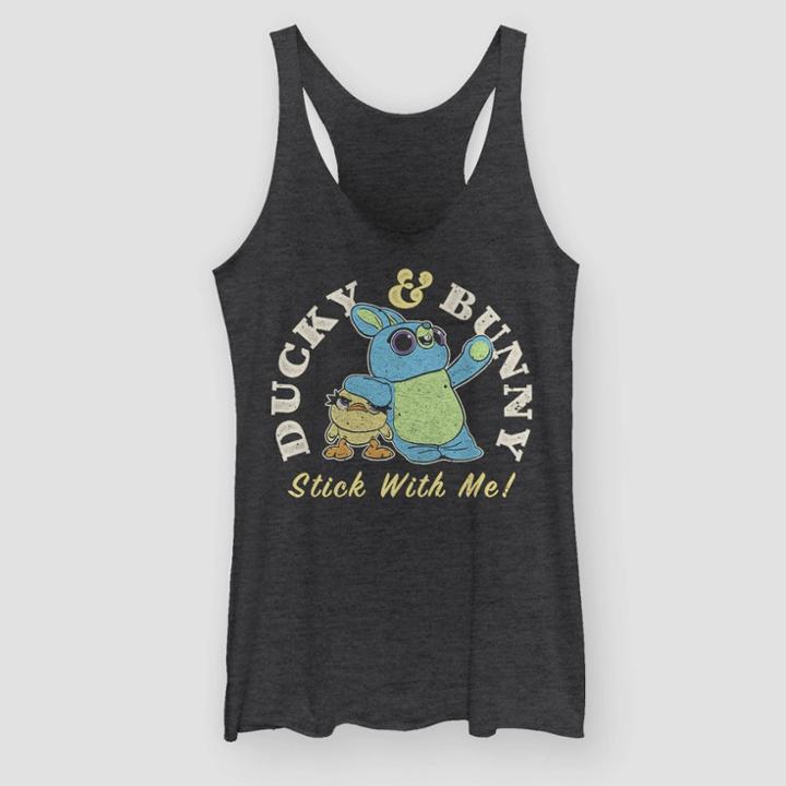 Women's Toy Story Duckie And Bunny Tank Top (juniors') - Black Heather