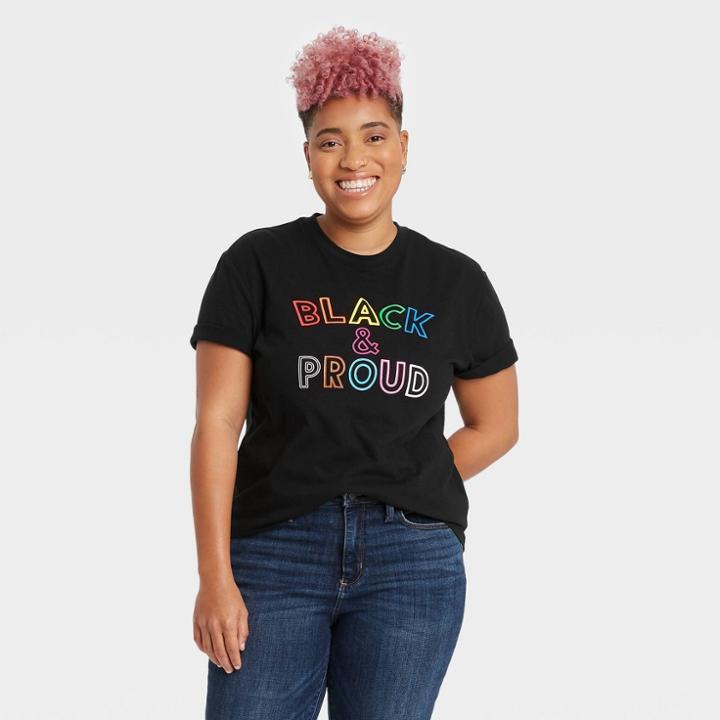 Ev Lgbt Pride Pride Gender Inclusive Adult 'black & Proud' Short Sleeve Graphic T-shirt - Black