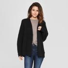 Women's Long Sleeve Relaxed Open Layering - Universal Thread Black