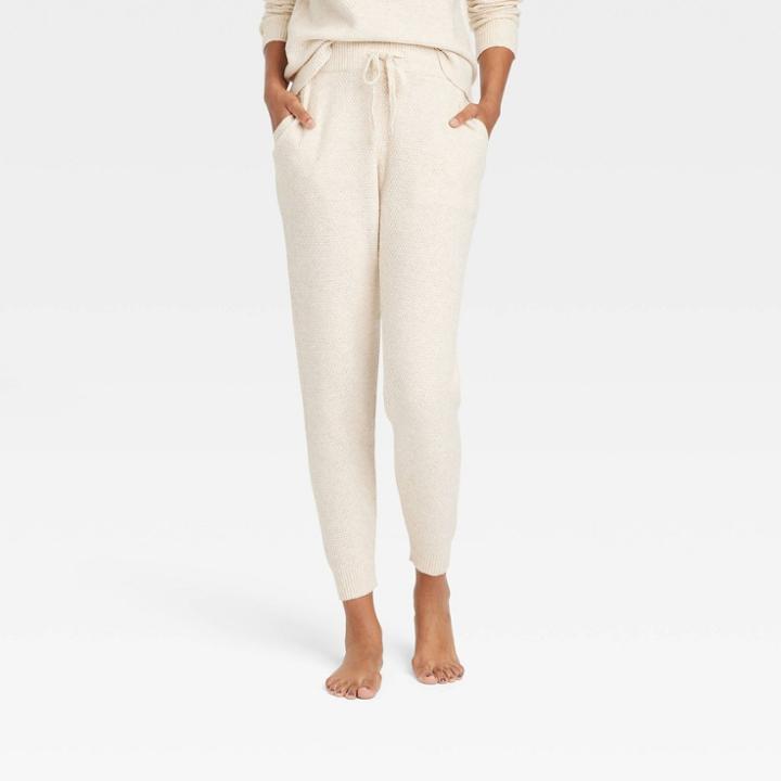 Women's Sweater Jogger Pants - Stars Above Oatmeal