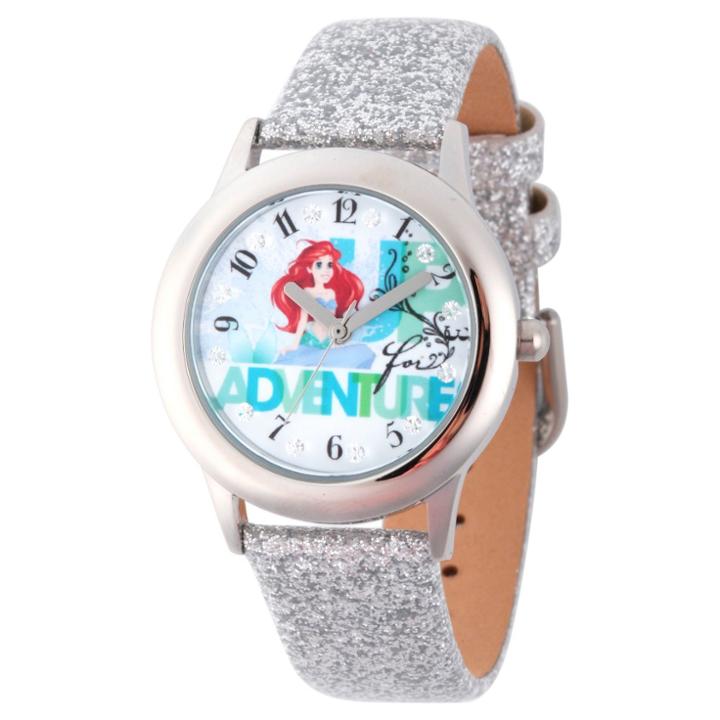 Girls' Disney Princess Ariel Stainless Steel Glitz Watch -