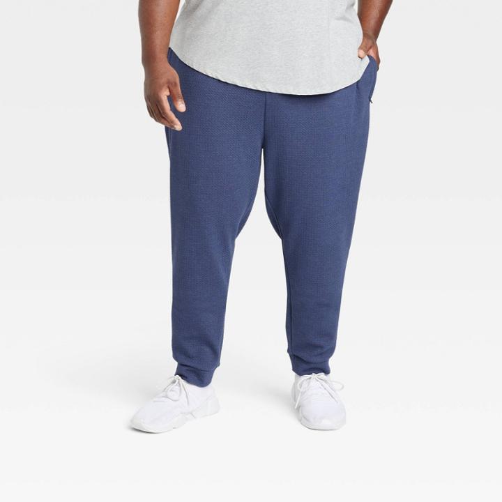 Men's Big Textured Knit Jogger Pants - All In Motion Navy