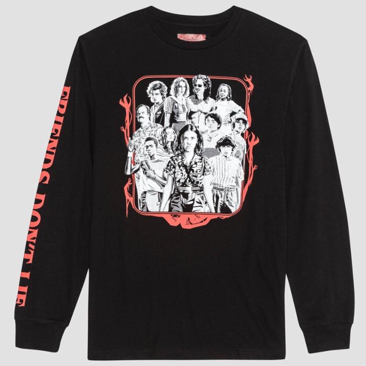 Netflix Men's Stranger Things Short Sleeve Graphic T-shirt Black Arrow