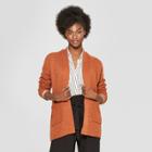 Women's Textured Open Layering Cardigan - A New Day Rust (red)