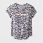 Grayson Social Girls' 'good Vibes' Camo Short Sleeve T-shirt - Gray