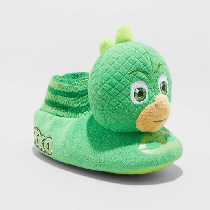 Toddler Boys' Pj Masks Sock Slippers - Green