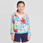 Girls' Reversible Hooded Floral Rain Jacket - Cat & Jack Pink Xs, Girl's, Beige