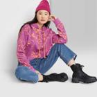 Women's Cropped Hoodie - Wild Fable Purple Floral