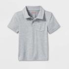 Toddler Boys' Knit Short Sleeve Polo Shirt - Cat & Jack Gray