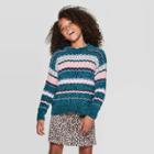 Girls' Long Sleeve Chenille Sweater - Art Class Blue S, Girl's,