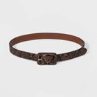 Women's Covered Buckle Snake Belt - Wild Fable Brown