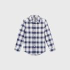 Boys' Poplin Plaid Long Sleeve Button-down Shirt - Cat & Jack Blue/white