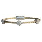Zirconmania 3-piece Pave Diamond Shape Cable Bracelet With Magnetic Clasp - Gold, Women's