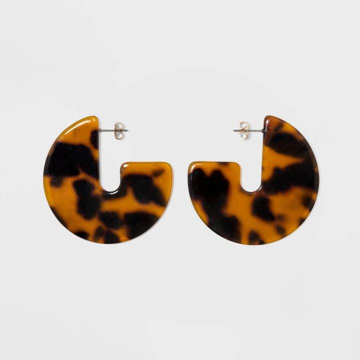 Target Half Hoop Earrings - A New Day Tortoise