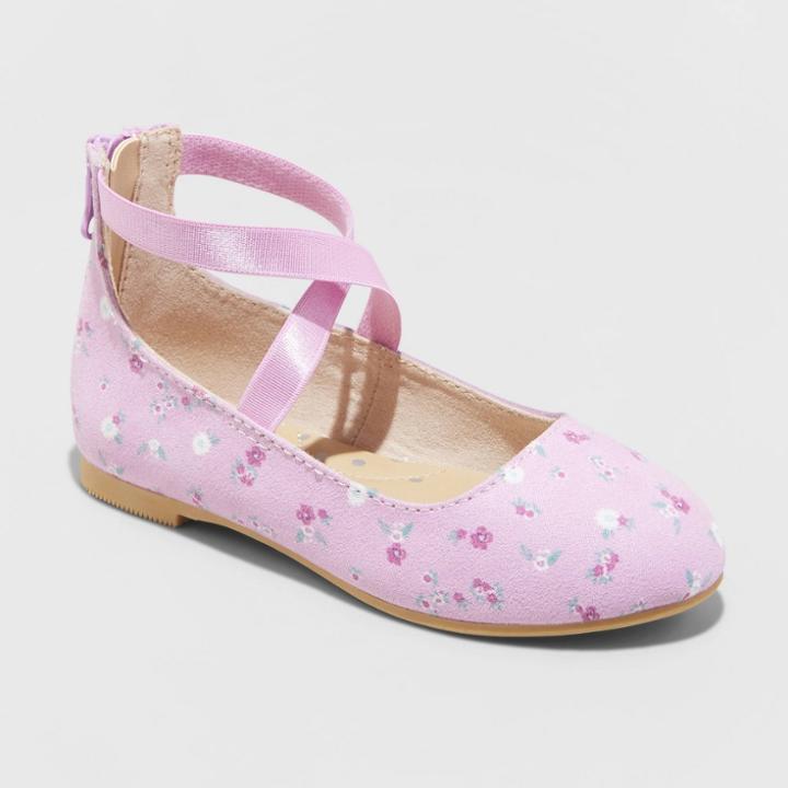 Toddler Girls' Trinity Slip-on Zipper Ballet Flats - Cat & Jack Purple