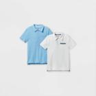 Boys' 2pk Short Sleeve Knit Polo Shirt - Cat & Jack Blue/white