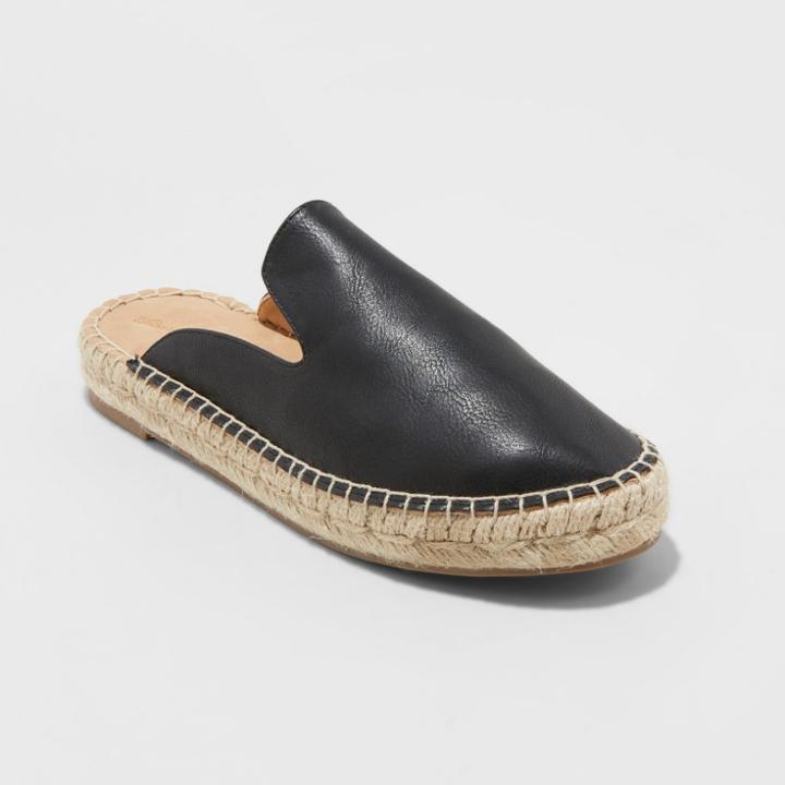 Women's Clara Espadrille Flat Mules - Universal Thread Black