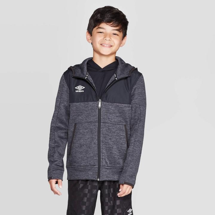Umbro Boys' Premium Fleece Full Zip Hoodie - Black