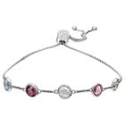 Target Women's Adjustable Bracelet With Clear Swarovski Crystal Stations In Silver Plate- Clear/gray