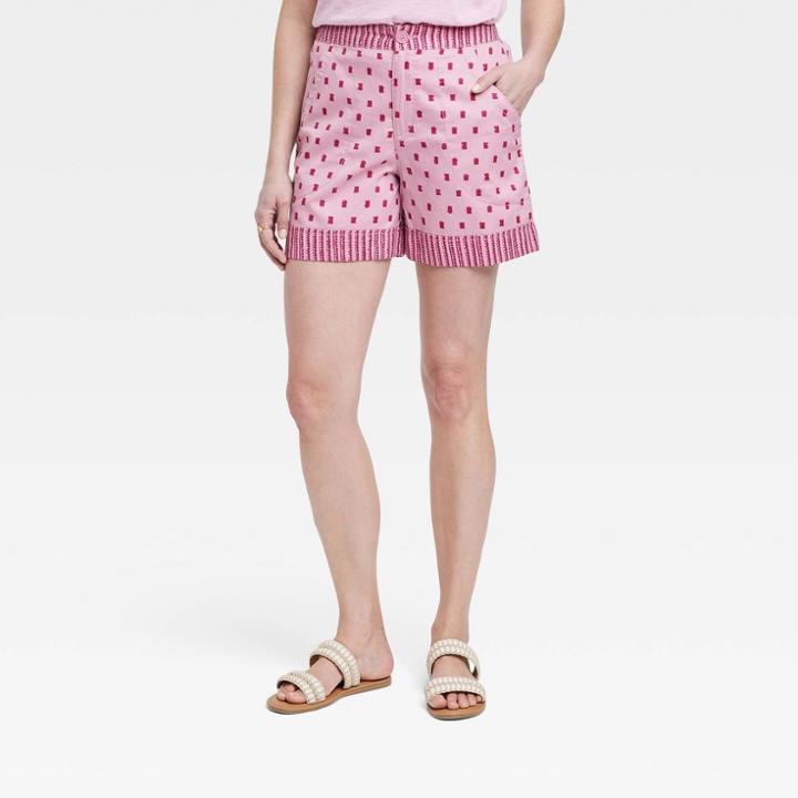 Women's High-rise Relaxed Fit Pull-on Shorts - Knox Rose Pink Polka Dots