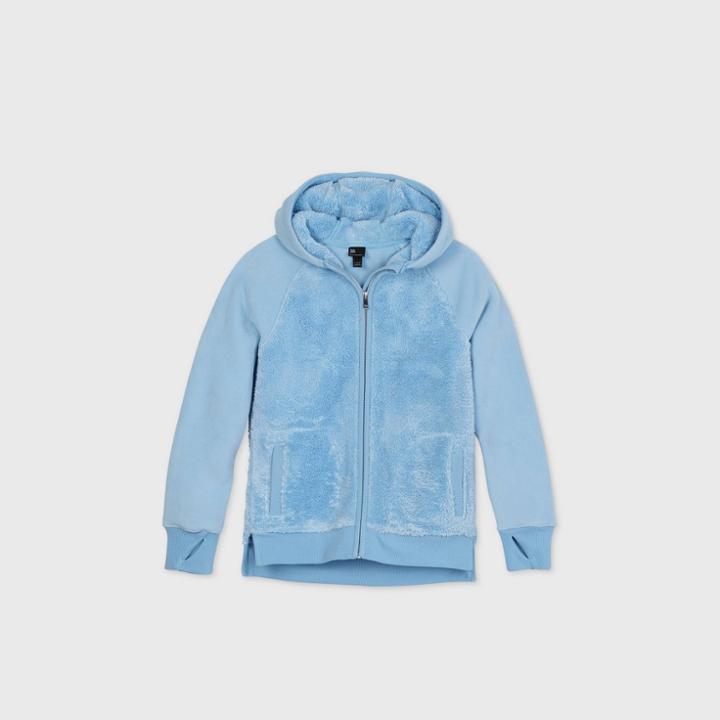 Girls' Sherpa Full Zip Hoodie Sweatshirt - All In Motion