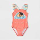 Toddler Girls' Moana One Piece Swimsuit - Coral