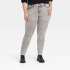 Women's Plus Size High-rise Ankle Skinny Jeans - Ava & Viv Gray Wash