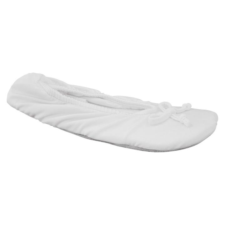 Women's Muk Luks Stretch Satin Ballerina Slippers - Ivory L(8-9),