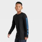 Boys' Long Sleeve Basketball Graphic T-shirt - All In Motion Black