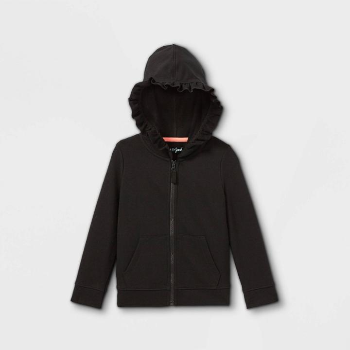 Toddler Girls' Zip-up Hoodie Sweatshirt - Cat & Jack Black