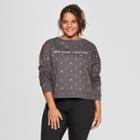 Women's Plus Size Holiday Cheer Champagne Sweatshirt - Fifth Sun Charcoal