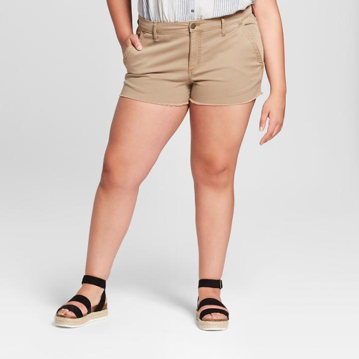 Women's Plus Size Jeans Shorts - Universal Thread Khaki