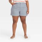 Women's Plus Size High-rise Shorts - A New Day Gray