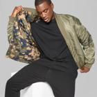 Men's Big & Tall Drop Shoulder Reversible Kimono Jacket - Original Use Paris Green