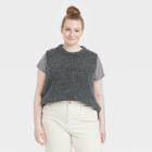 Women's Plus Size Crewneck Sweater Vest - Universal Thread Charcoal Heather