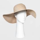 Women's Wide Brim Straw Floppy Hat - A New Day Tan