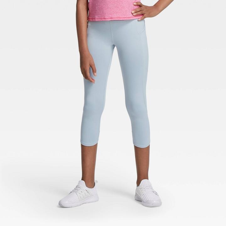 Girls' Side Pocket Capri Leggings - All In Motion Gray