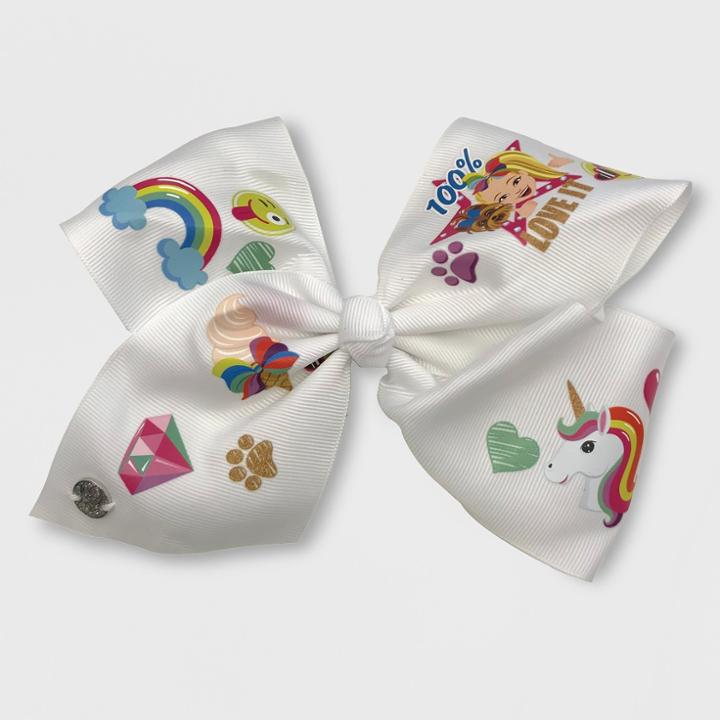 Girls' Jojo Siwa White Bow With Emojis Hairclip