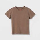 Toddler Solid Washed Short Sleeve T-shirt - Cat & Jack Brown