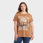 Zoe+liv Women's Plus Size Roam Free Out West Bison Short Sleeve Graphic T-shirt - Brown