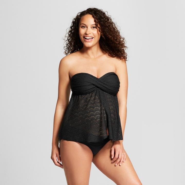 Maternity Crochet Flyaway Tankini - Isabel Maternity By Ingrid & Isabel Black L D/dd Cup, Women's