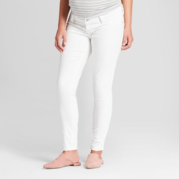 Maternity Inset Panel Skinny Jeans - Isabel Maternity By Ingrid & Isabel White