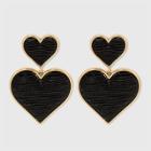 Sugarfix By Baublebar Stacked Monochrome Heart Drop Earrings - Black