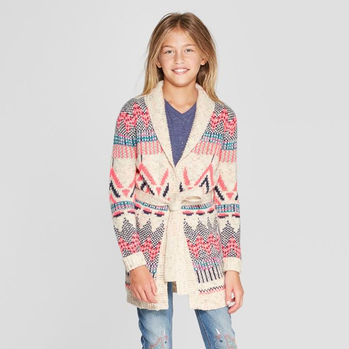 Girls' Long Open Cardigan - Cat & Jack L,
