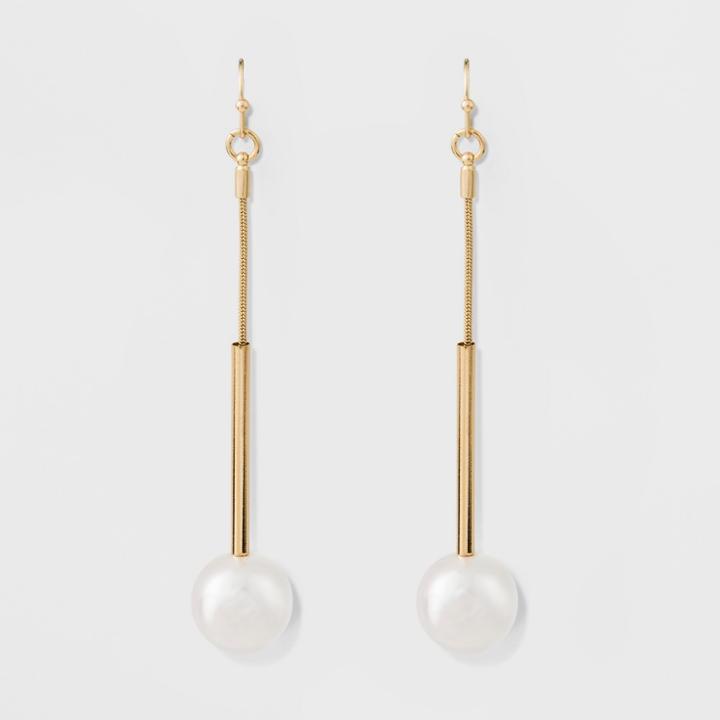 Pearls On End Fish Hook Earrings - A New Day Gold