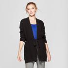Women's Belted Open Cardigan Sweater - A New Day Black
