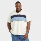 Men's Big & Tall Printed Standard Fit Short Sleeve Collared Polo T-shirt - Goodfellow & Co White/jacquard